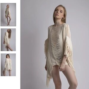 Alejandra Raw 1.0 Crudo Blusa Cream Knit Top